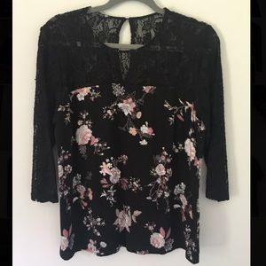 Shirt with Flowers & Lace